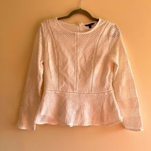 Banana Republic White Eyelet Peplum Top